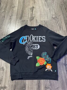Cookies Rose 83 CKS Black Graphic Crewneck Sweatshirt size XL men